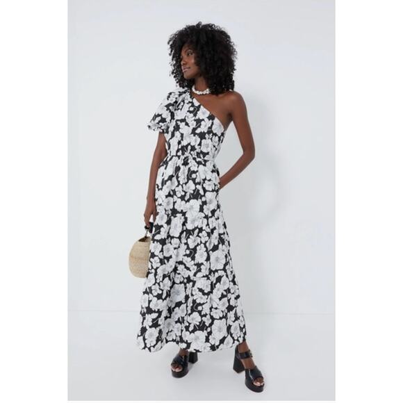 Tuckernuck Hyacinth House Maureen One Shoulder Maxi Dress Floral Size Medium - Picture 1 of 10